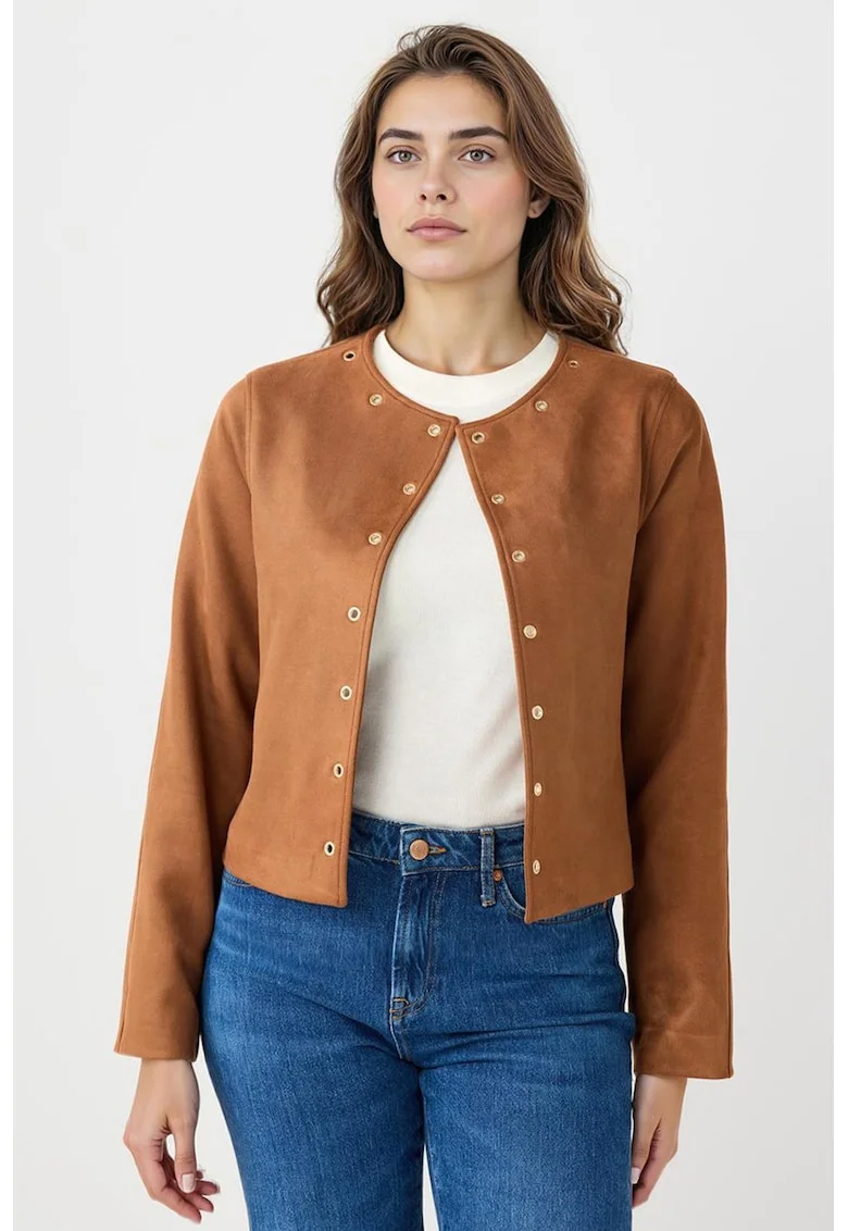 Jacheta uni cu capse, Caramel