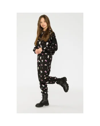 Pantaloni din amestec de bumbac cu imprimeu de Craciun