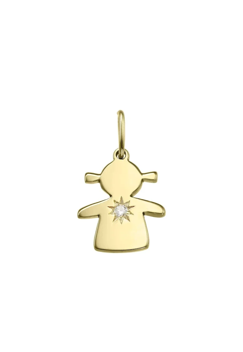 Pandantiv din aur de 14k decorat cu un diamant, Alb