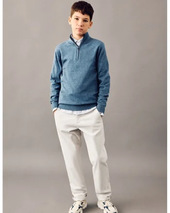 Pantaloni chino drepti, Alb fildes