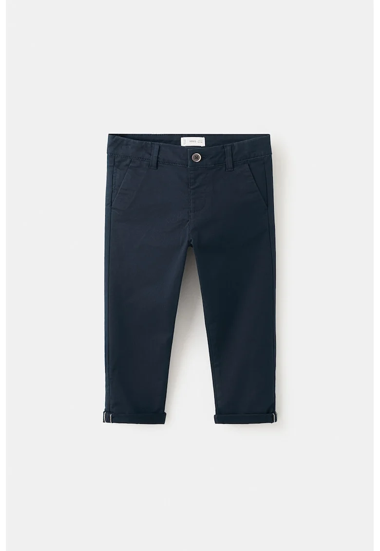 Pantaloni chino cu talie medie, Albastru ultramarin