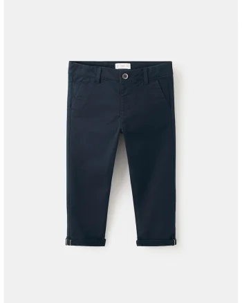 Pantaloni chino cu talie medie, Albastru ultramarin