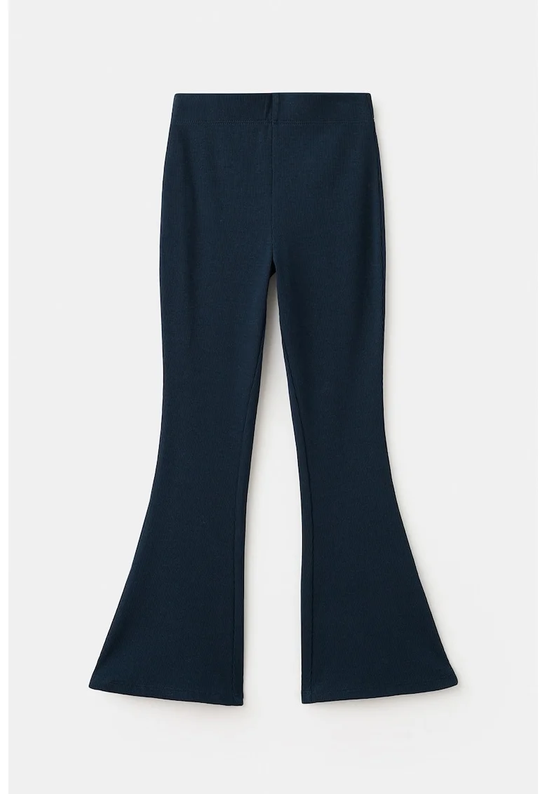 Colanti bootcut cu striati si talie inalta, Albastru ultramarin