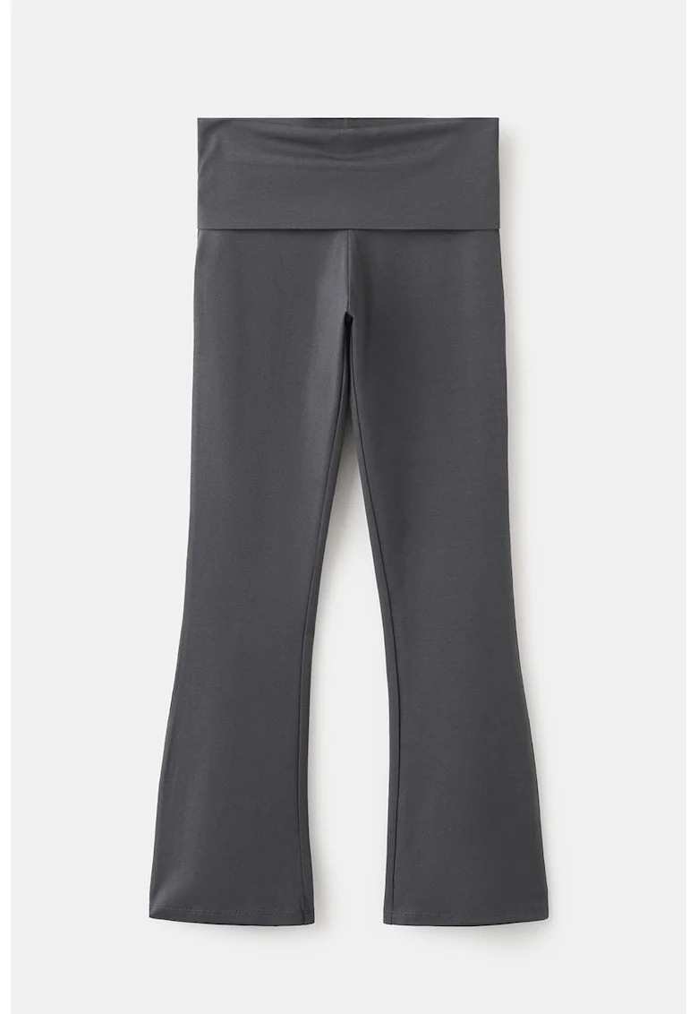 Pantaloi evazati cu talie inalta, Gri inchis