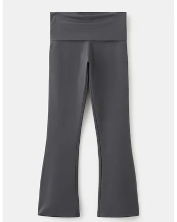 Pantaloi evazati cu talie inalta, Gri inchis