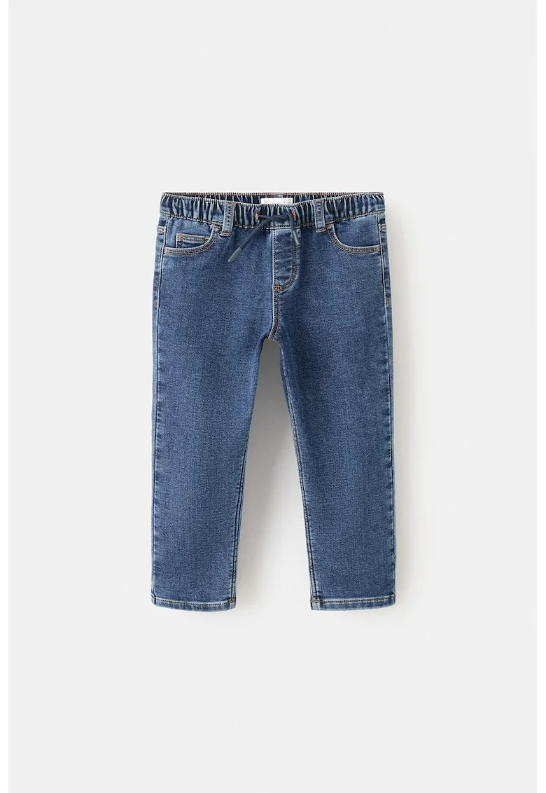 Blugi jogger cu talie ajustabila, Albastru inchis