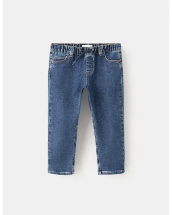 Blugi jogger cu talie ajustabila, Albastru inchis