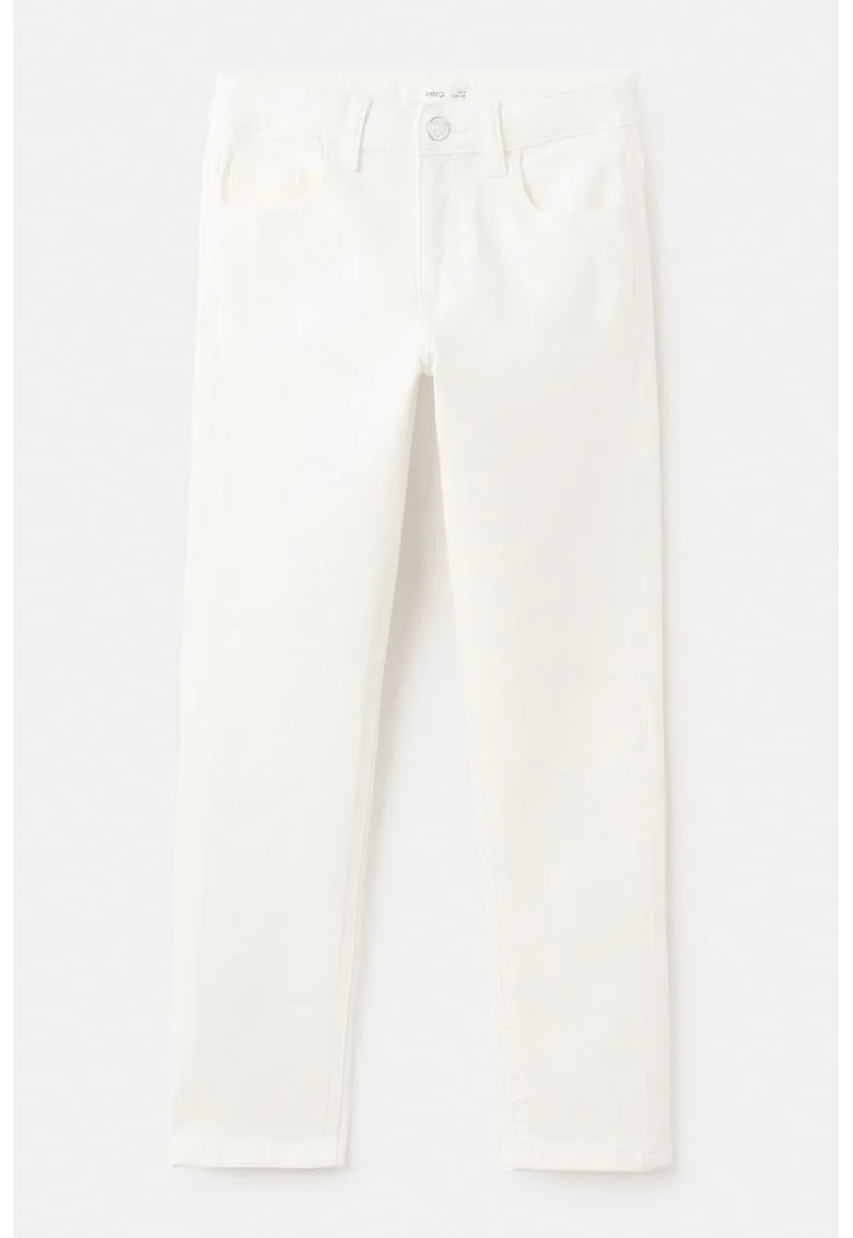 Blugi slim-fit cu talie medie, Alb murdar
