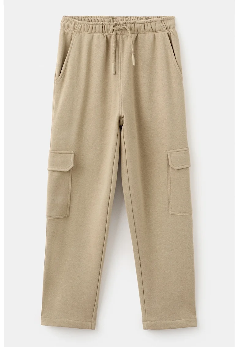Pantaloni de trening cargo uni, Bej deschis