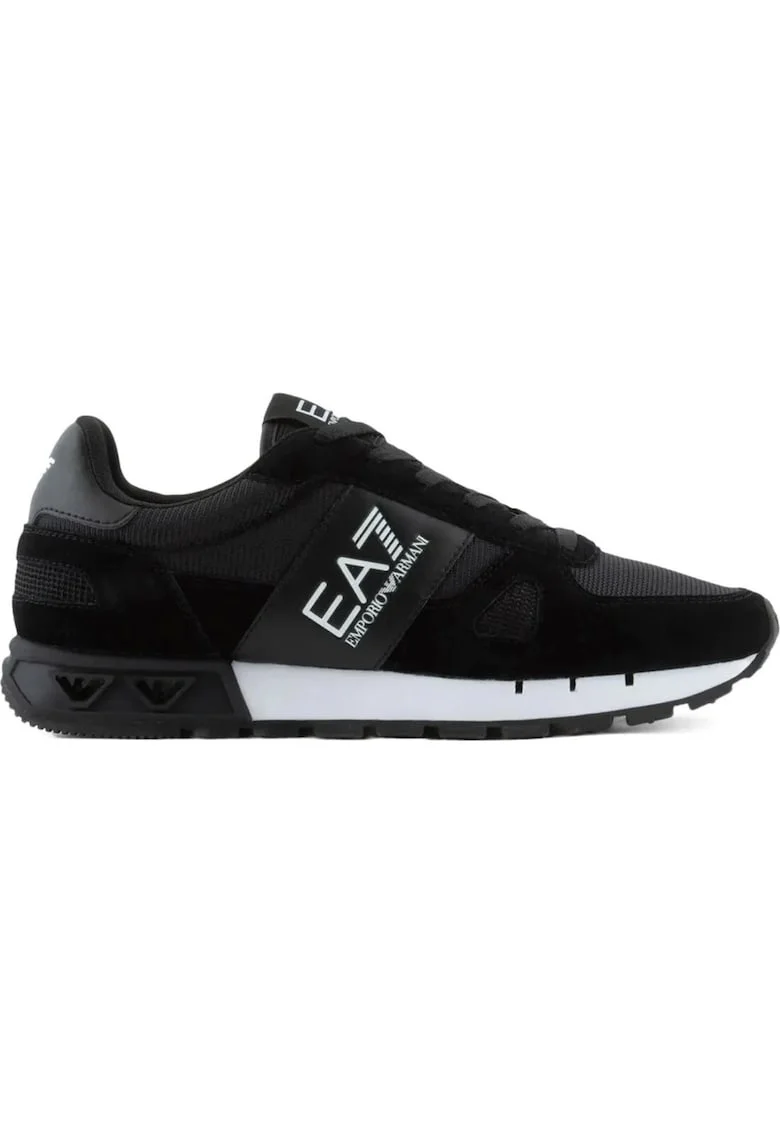 Pantofi sport,  casual, negru, poliester, piele de vaca