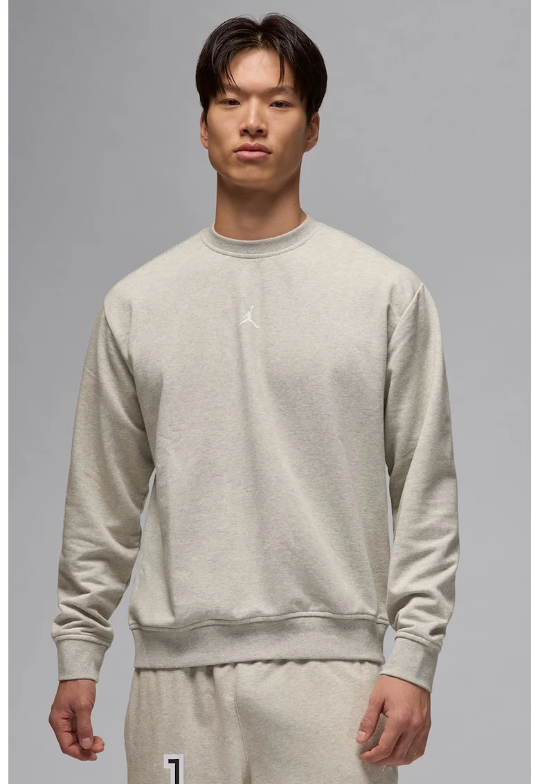 Bluza din material fleece pentru fitness Jordan Sport, Grej