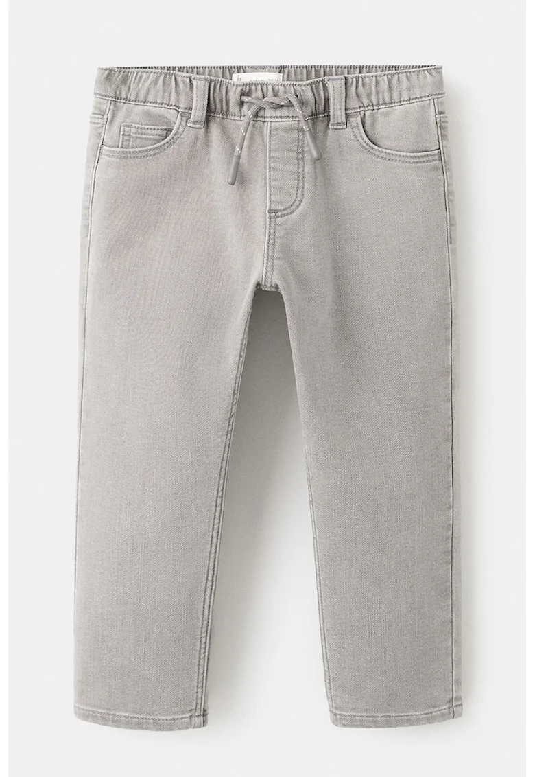 Blugi jogger cu talie ajustabila, Gri melange