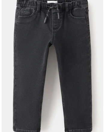 Blugi jogger cu talie ajustabila, Gri inchis