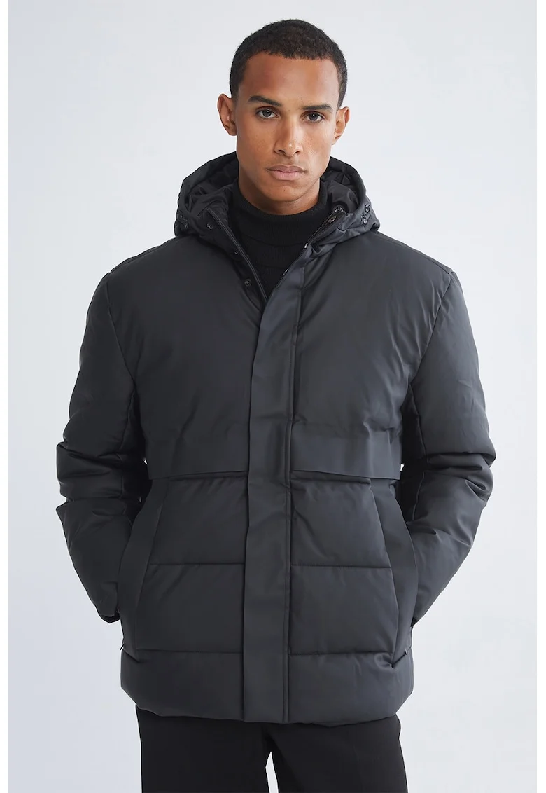 Geaca relaxed fit cu gluga, Gri antracit