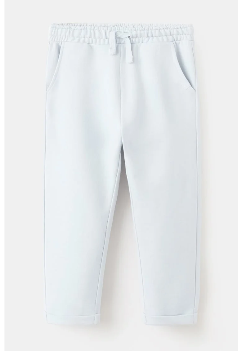 Pantaloni de trening din bumbac cu croiala conica, Albastru glaciar