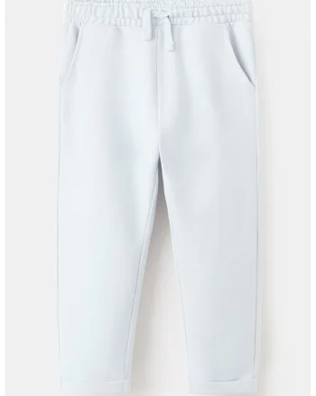 Pantaloni de trening din bumbac cu croiala conica, Albastru glaciar