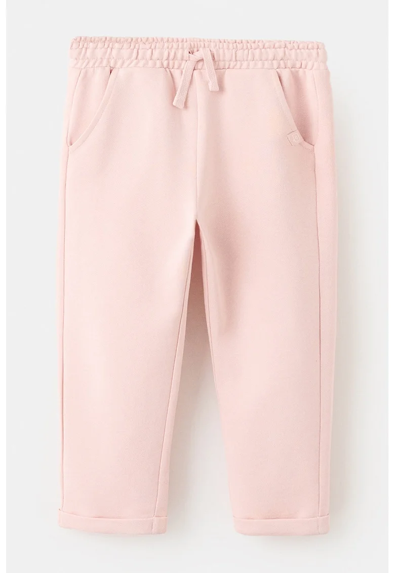 Pantaloni de trening din bumbac cu croiala conica, Roz deschis