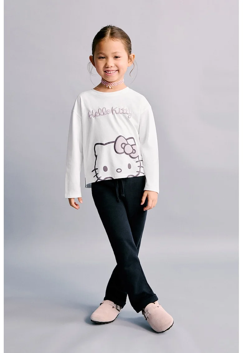 Pantaloni de trening din bumbac cu croiala conica, Bleumarin