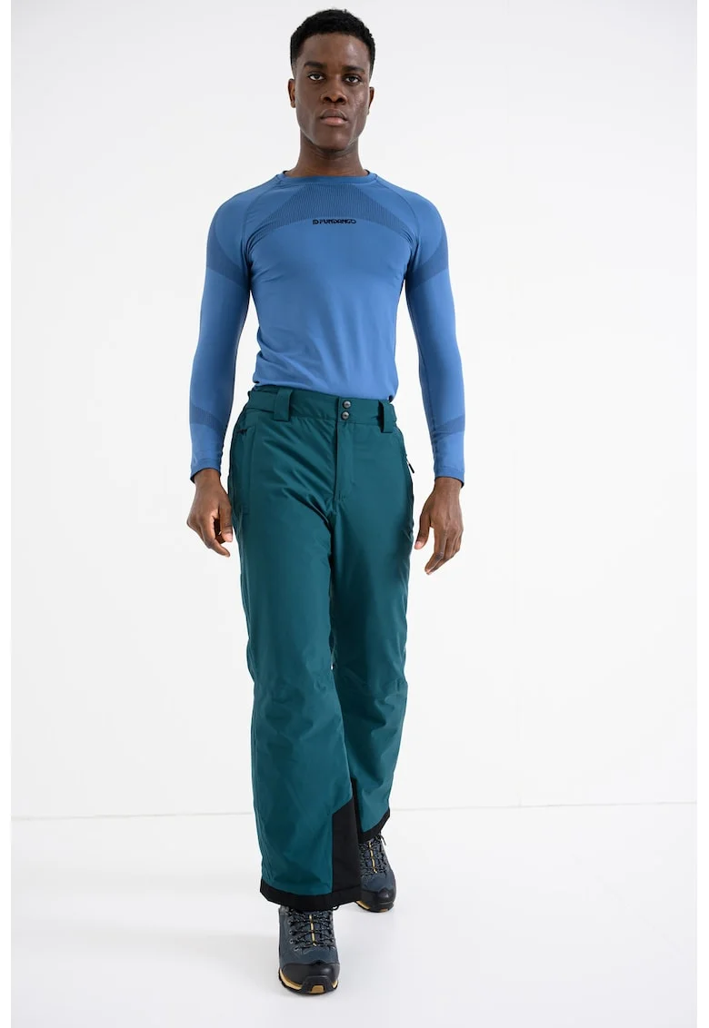 Pantaloni cu talie medie pentru schi, Verde inchis