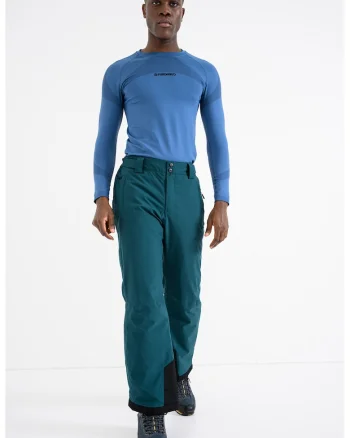 Pantaloni cu talie medie pentru schi, Verde inchis