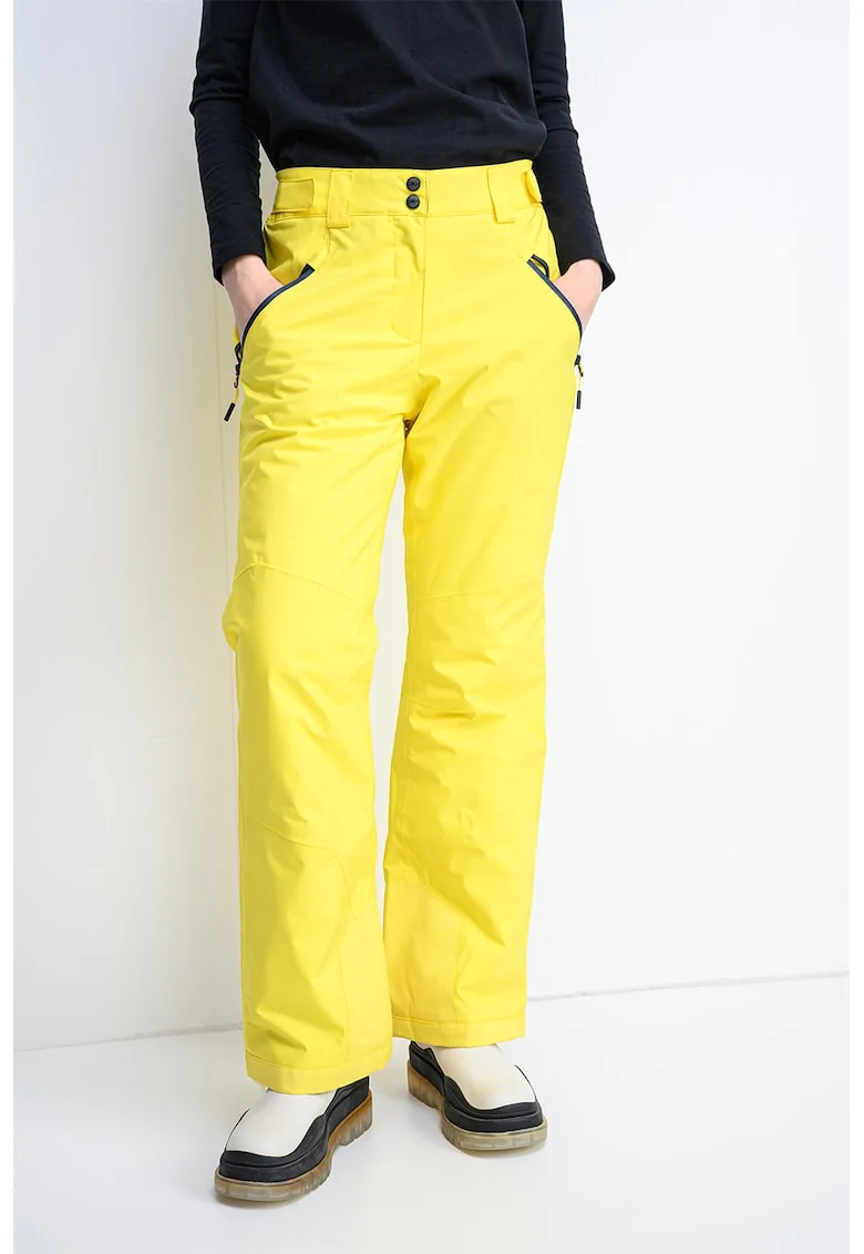 Pantaloni cu buzunare cu fermoar pentru schi, Galben
