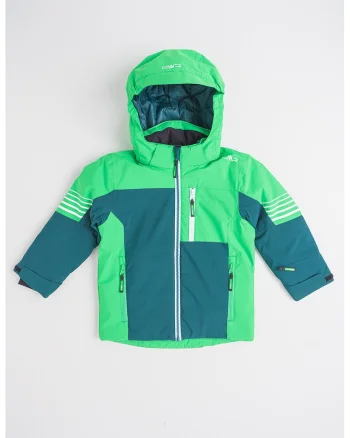Geaca cu gluga pentru sporturi de iarna, Verde inchis/Verde deschis