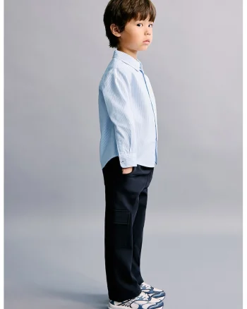 Pantaloni cargo drepti de trening, Bleumarin