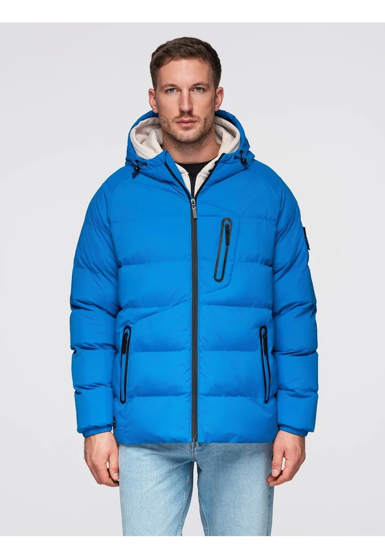 Geaca matlasata izolata cu maneci raglan  OM-JAHP-0302, Albastru