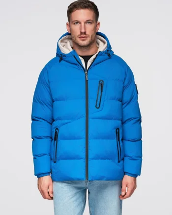 Geaca matlasata izolata cu maneci raglan  OM-JAHP-0302, Albastru