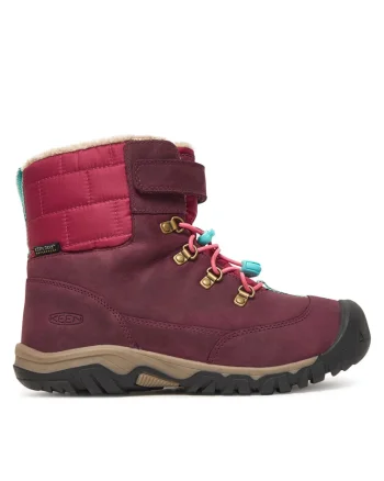 Ghete sport fete,  piele naturala, rosu