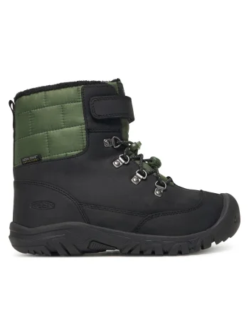 Ghete sport baieti,  piele naturala, verde/negru