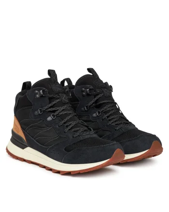 Ghete trekking  Black Alpine 83, piele naturala, negru,