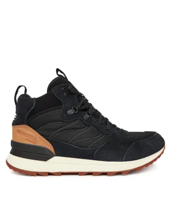 Ghete sport barbati  Black Alpine 83, piele naturala, negru