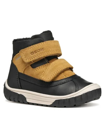Ghete sport baieti,  piele naturala, negru/maro