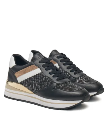 Pantofi sport dama,  242TGT18A , piele ecologica, negru