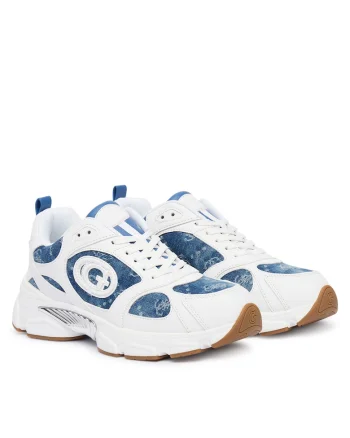 Pantofi sport dama,  WHBLU, piele naturala, alb/albastru