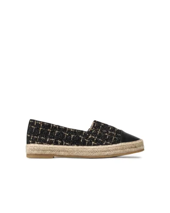 Mocasini dama,  espadrile, piele ecologica, negru,