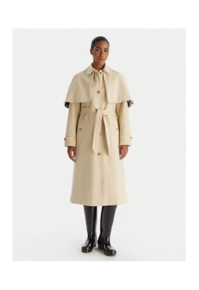 Pardesiu dama,  Keltie, bej, material plastic, unisex,