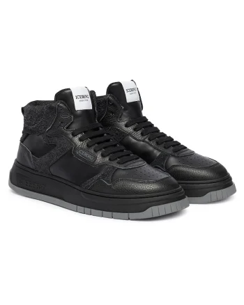 Pantofi sport barbati  Comb Houston, piele naturala, negru