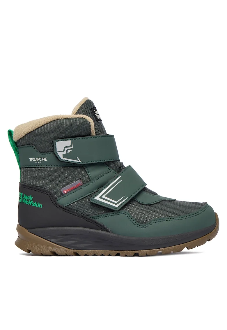 Ghete sport fete,  textil, negru/verde,