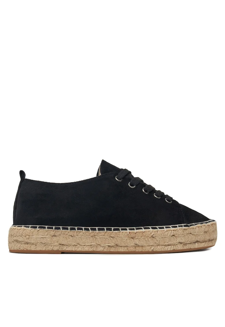 Espadrile dama  negru, tesatura