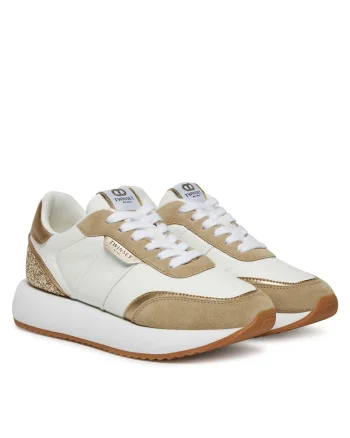 Pantofi sport dama,  251TCP022, alb/maro