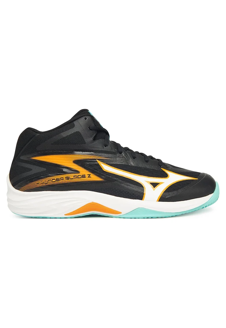 Pantofi sport barbati  Thunder Blade Z Mid, Negru/Tangelo/Verde Gheata, piele ecologica