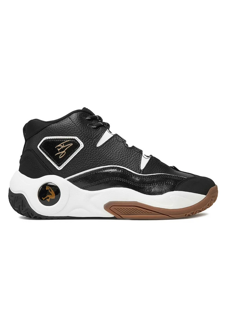 Pantofi sport barbati  adidasi baschet, piele naturala, negru/alb