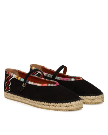 Espadrile  femeie, negru, colorat, tesatura