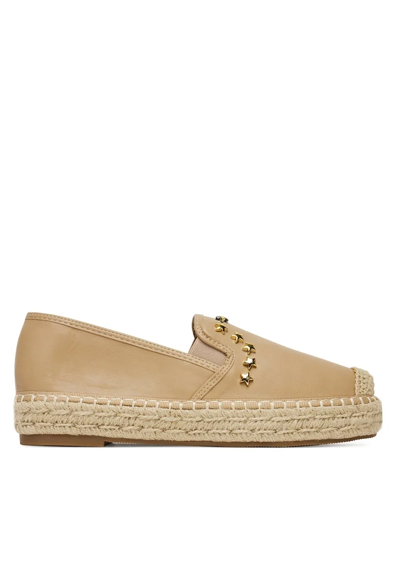 Mocasini dama,  espadrile bej, tesatura MSD53