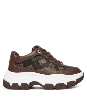 Pantofi sport dama,  piele ecologica, maro/negru,