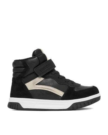 Ghete sport fete,  textil, negru/auriu