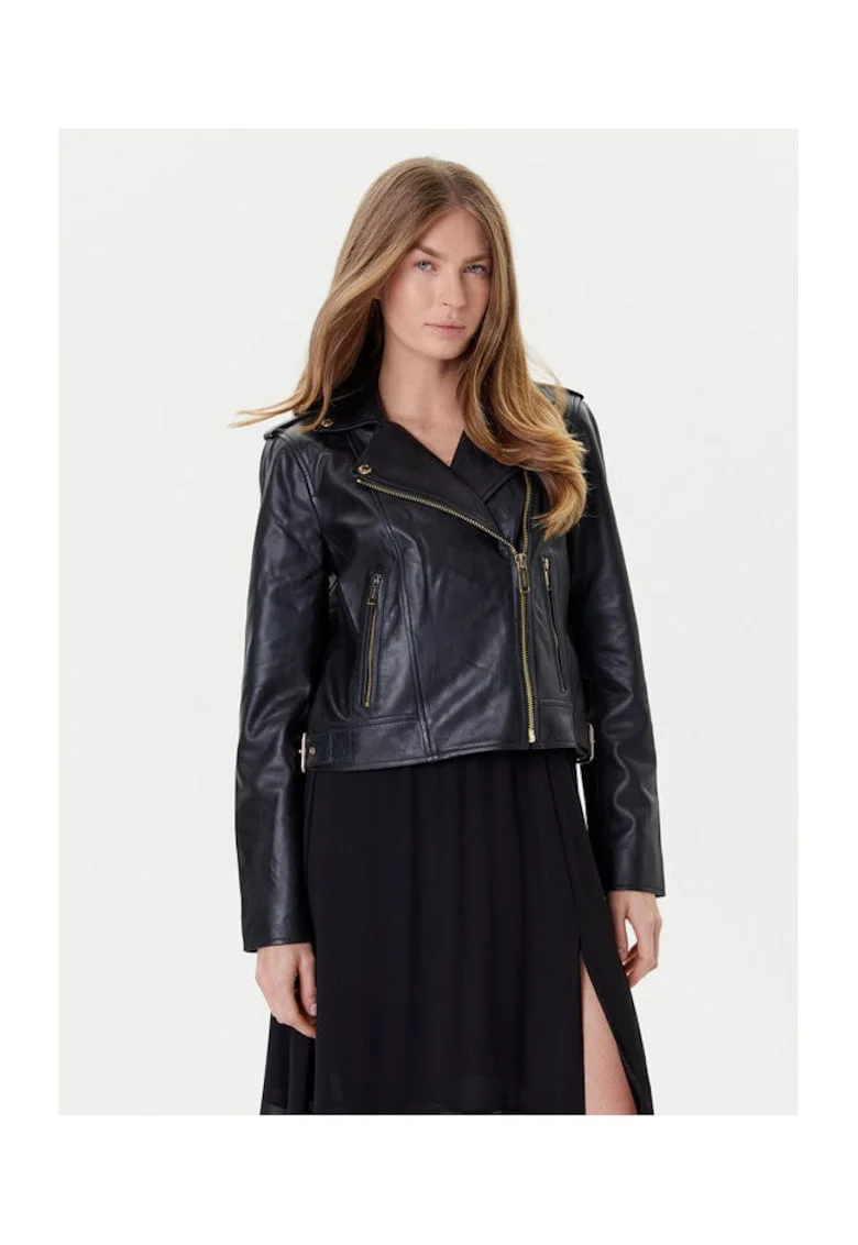 Geaca de piele,  negru, dama