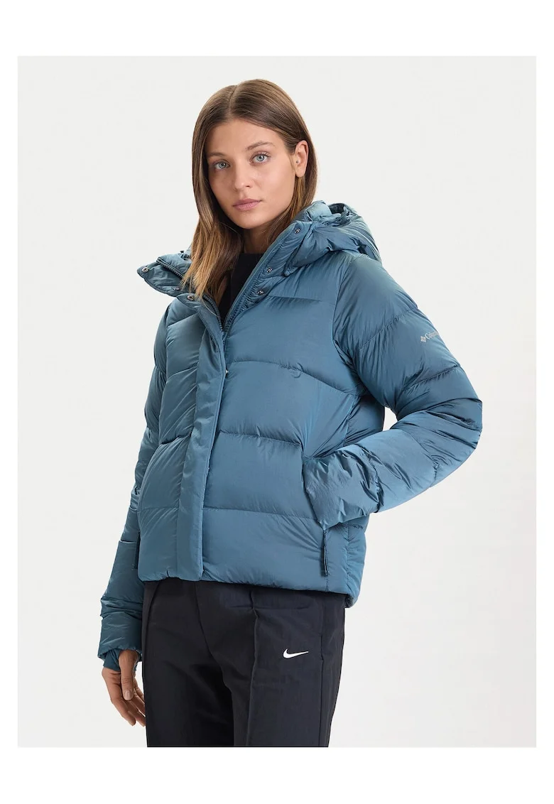 Geaca de puf dama  albastru, fabricata din material usor,